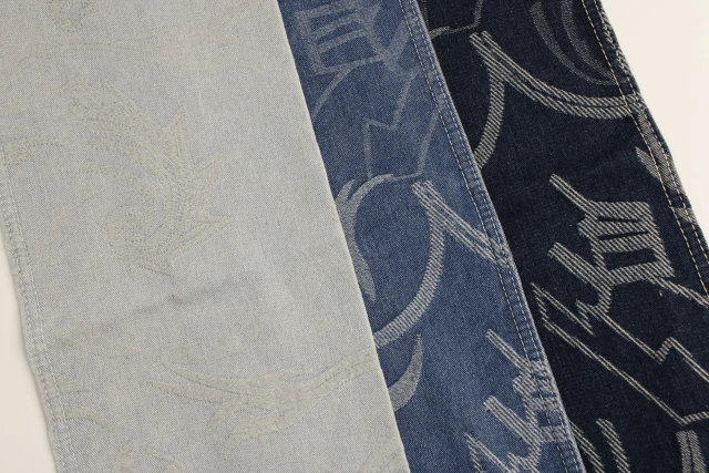 Top Quality Workable Price 9.5oz Big Wide 180cm Stretch Dark BlueJacquard denim Fabric for  Clothing or hats