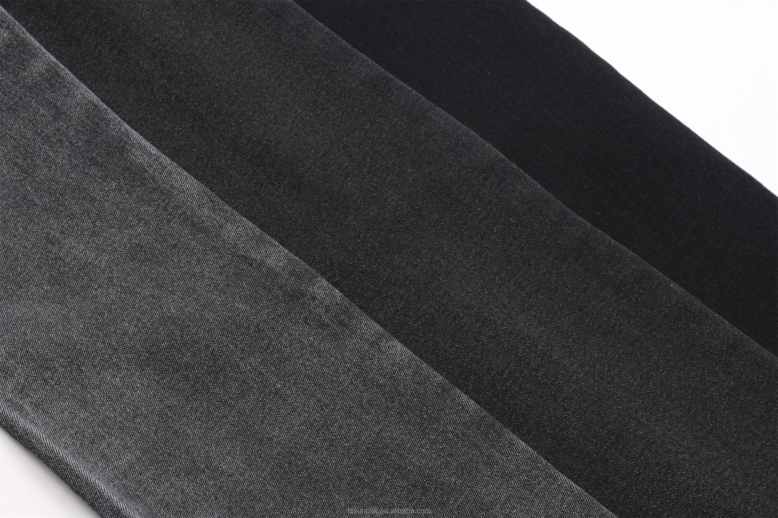 Top Quality China Big Factory Made OE Super Soft 10oz Big Width Sulfur Black Black TR Fabric Denim