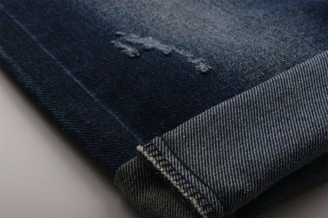 Factory Direct Selling Top Quality Blue Black TR 7SOE*7SOE Cotton Poly Viscose 13.4oz no Slub Denim Jeans Fabric
