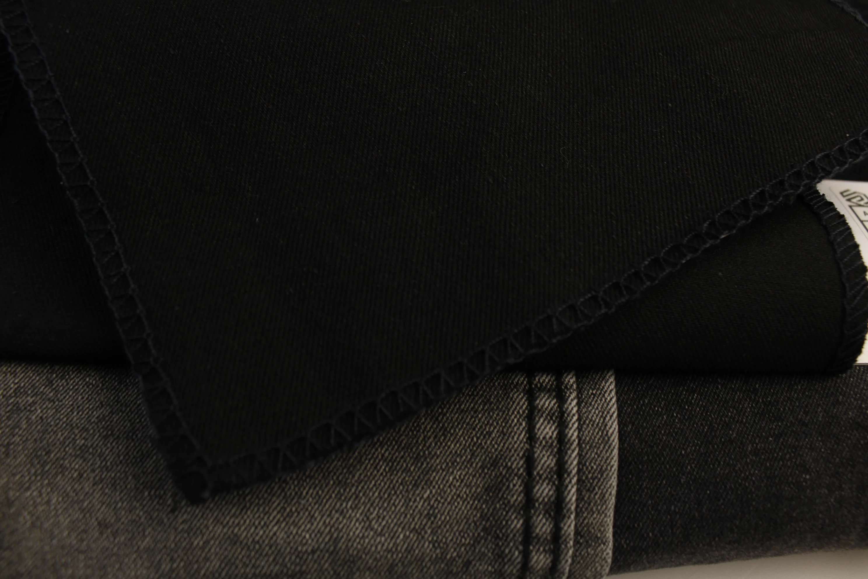 Levi's boyfriend denim jeans fabric 11oz  black and black back  twill comfortable  stretch fabric for jeans