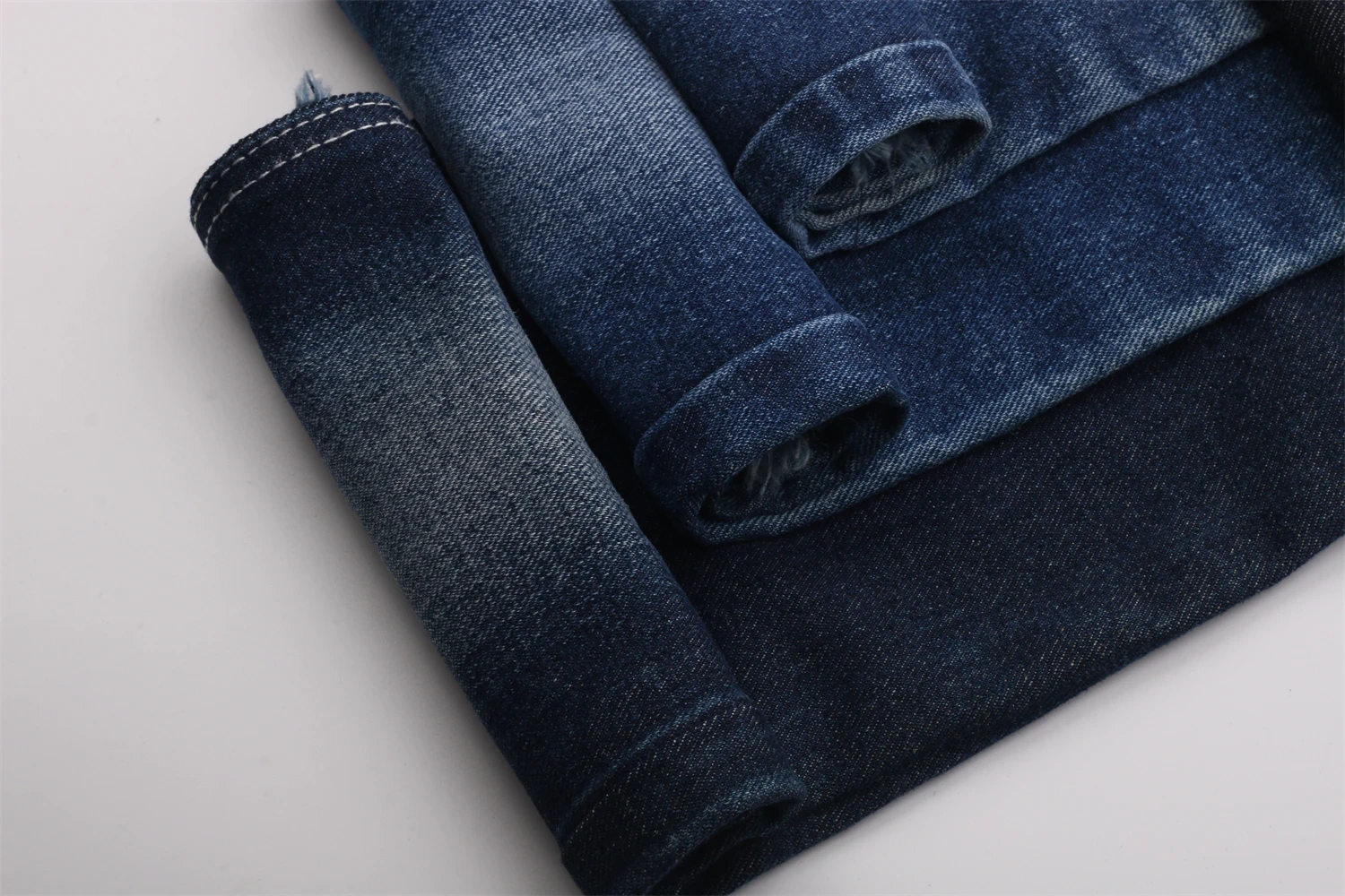 Factory Direct Selling Top Quality Blue Black TR 7SOE*7SOE Cotton Poly Viscose 13.4oz no Slub Denim Jeans Fabric