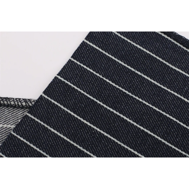 10.3 oz Stretch stripe High quality  denim fabric stock cotton spandex polyester