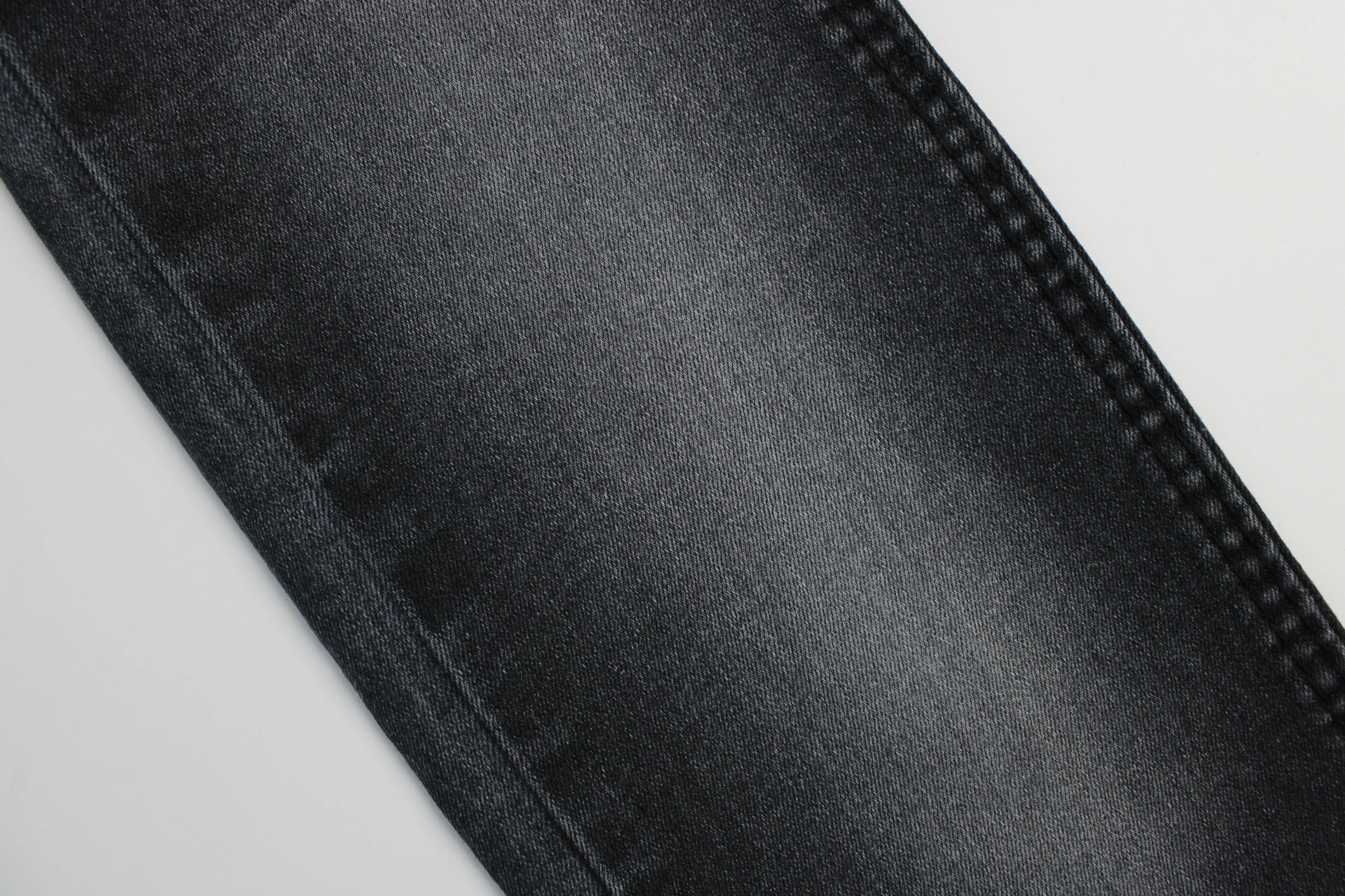 A Quality Cheap Price 70%Cotton 30%Poly 8.8OZ 180cm Width TC Welf Indigo Blue+Grey Rigid Denim Fabric Jeans