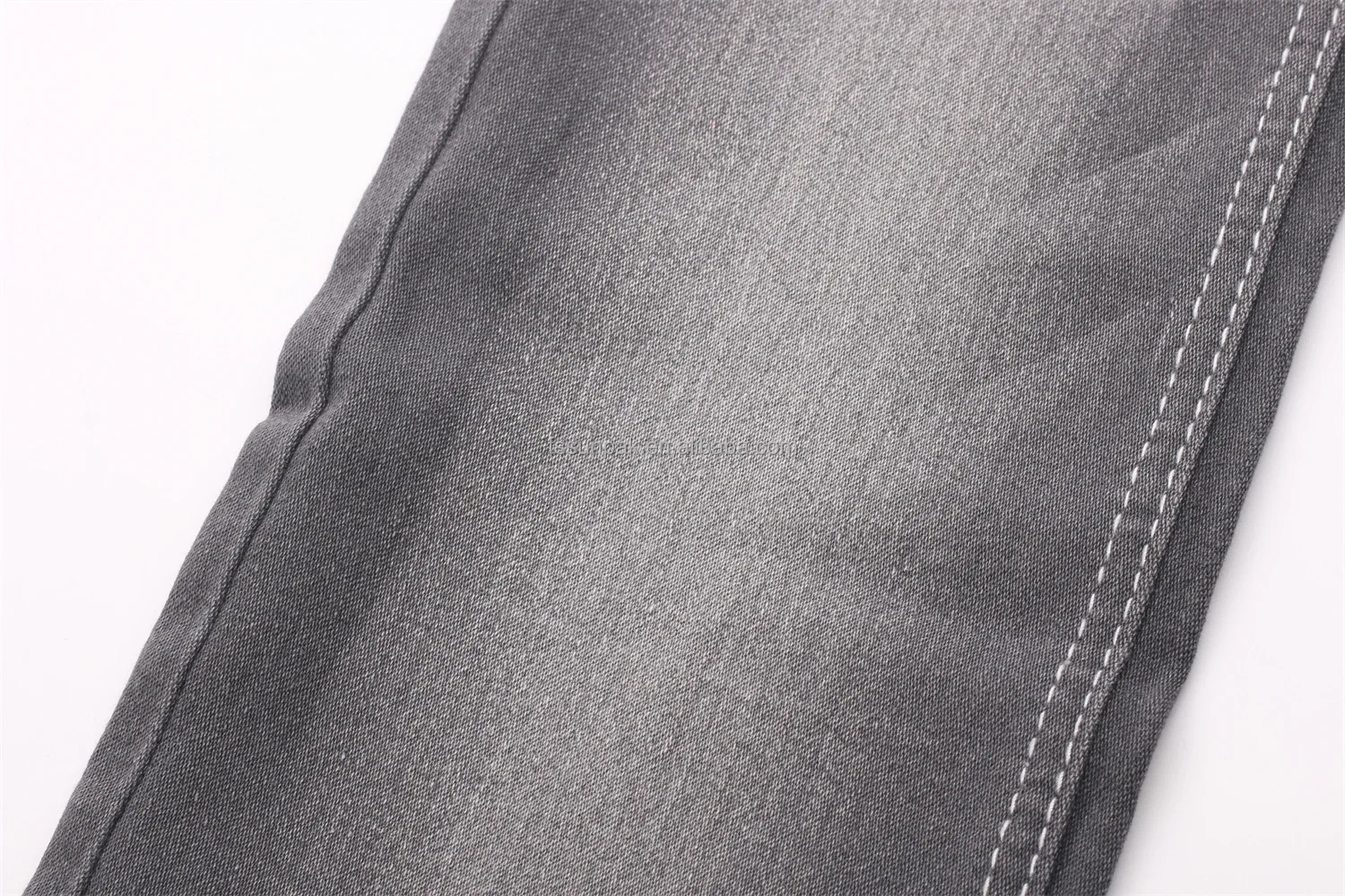 Low Price Quality Satin Gray Jeans Fabric 7.8oz Sulfur Grey Comfortable Stretch Soft Touch no Slub Denim Fabric