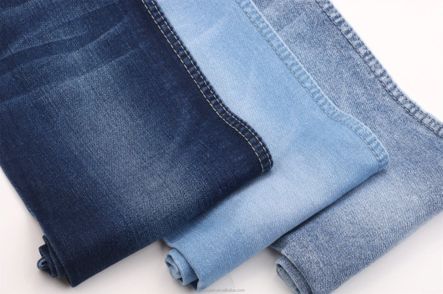 Workable Price Super High Stretch 9.5oz Cotton Poly 3%Spandex Indigo Blue Fabric Denim