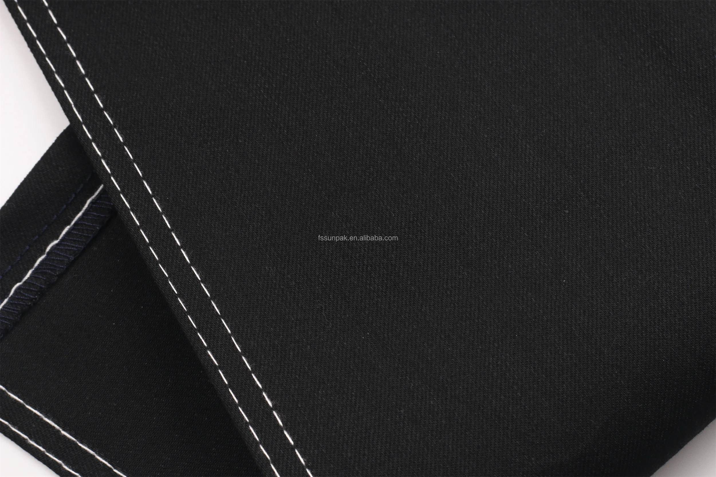OA Quality 9.6oz Sulfur Black+Black 65/66'' Warp Slub Super Stretch Denim Fabric for Men