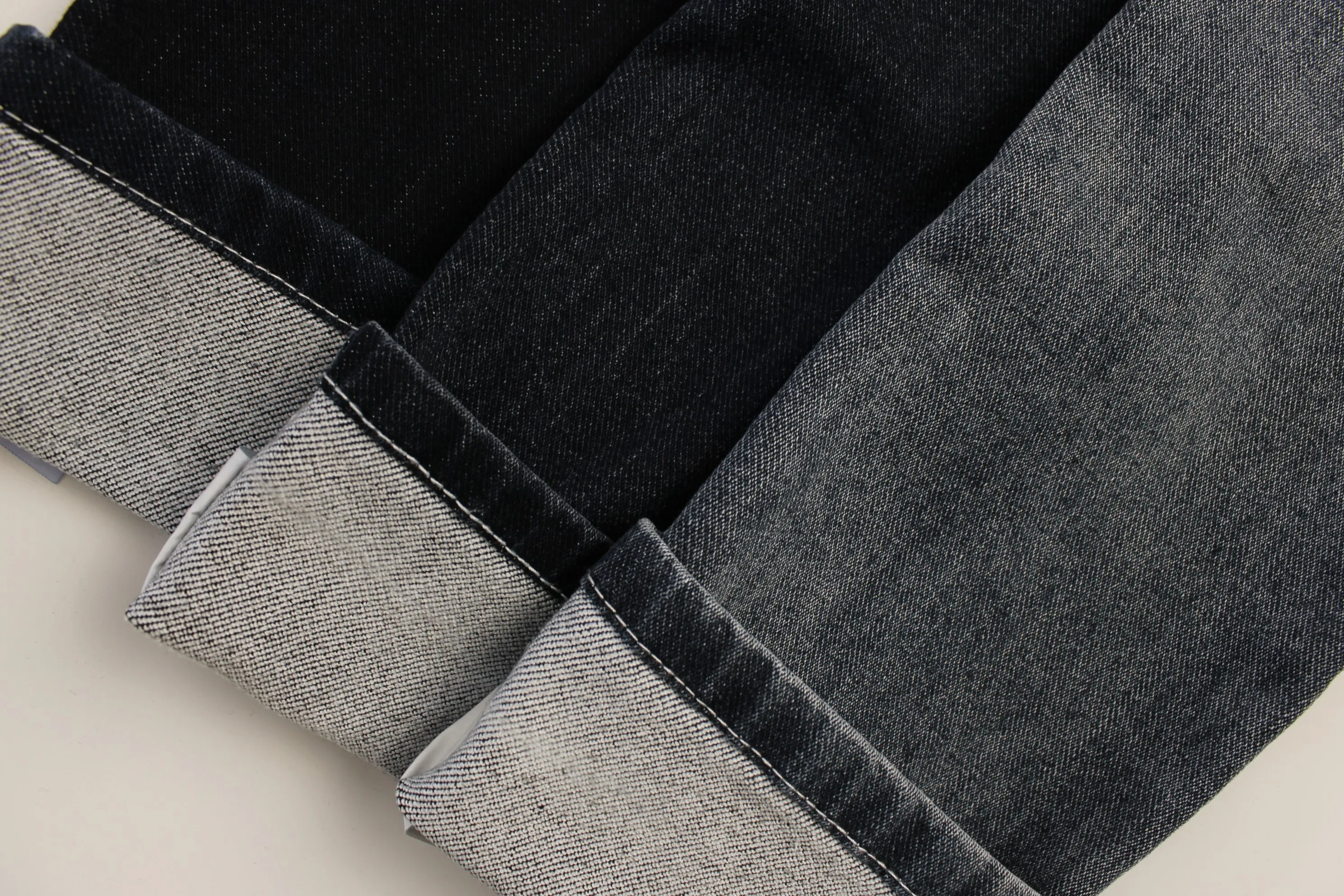 Blue and gray soft hand feeling   warp slub 9.5 oz  Stretch  Denim Fabric for jeans