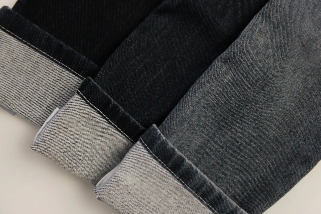 Blue and gray soft hand feeling   warp slub 9.5 oz  Stretch  Denim Fabric for jeans