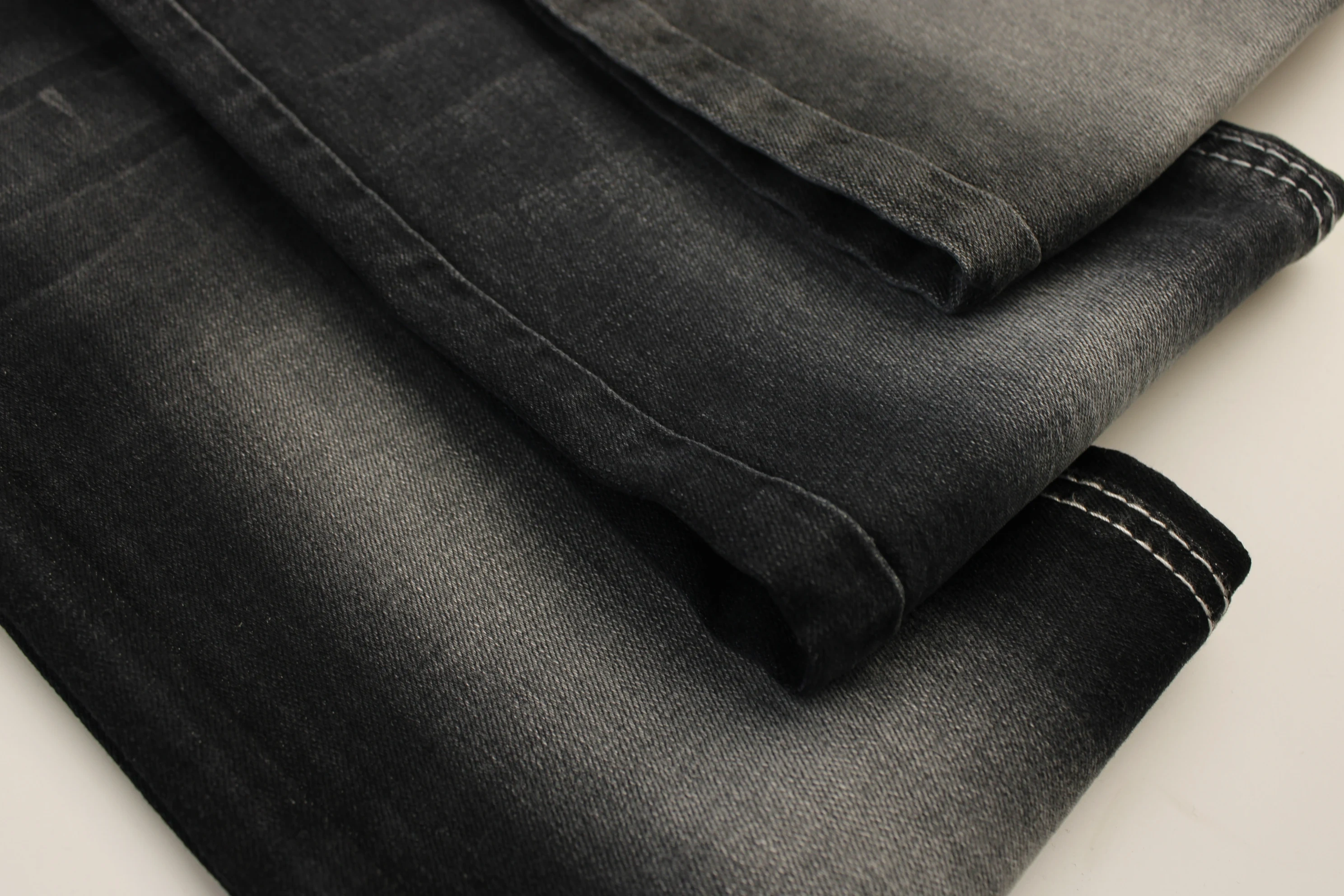 Factory Stock Lot Sold at Big Discounted Price 9 oz Color Black Super High Elastic Soft Touch  OA Jeans Denim Fabric