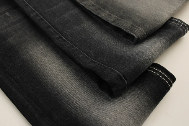 Factory Stock Lot Sold at Big Discounted Price 9 oz Color Black Super High Elastic Soft Touch  OA Jeans Denim Fabric