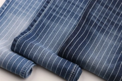 10.3 oz Stretch stripe High quality  denim fabric stock cotton spandex polyester