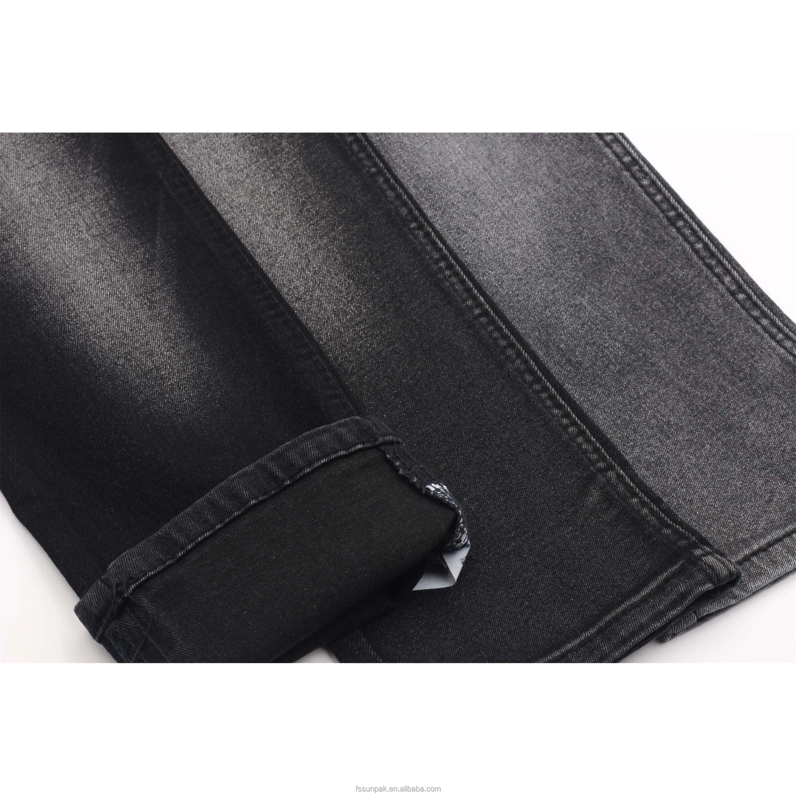 Top Quality China Big Factory Made OE Super Soft 10oz Big Width Sulfur Black Black TR Fabric Denim