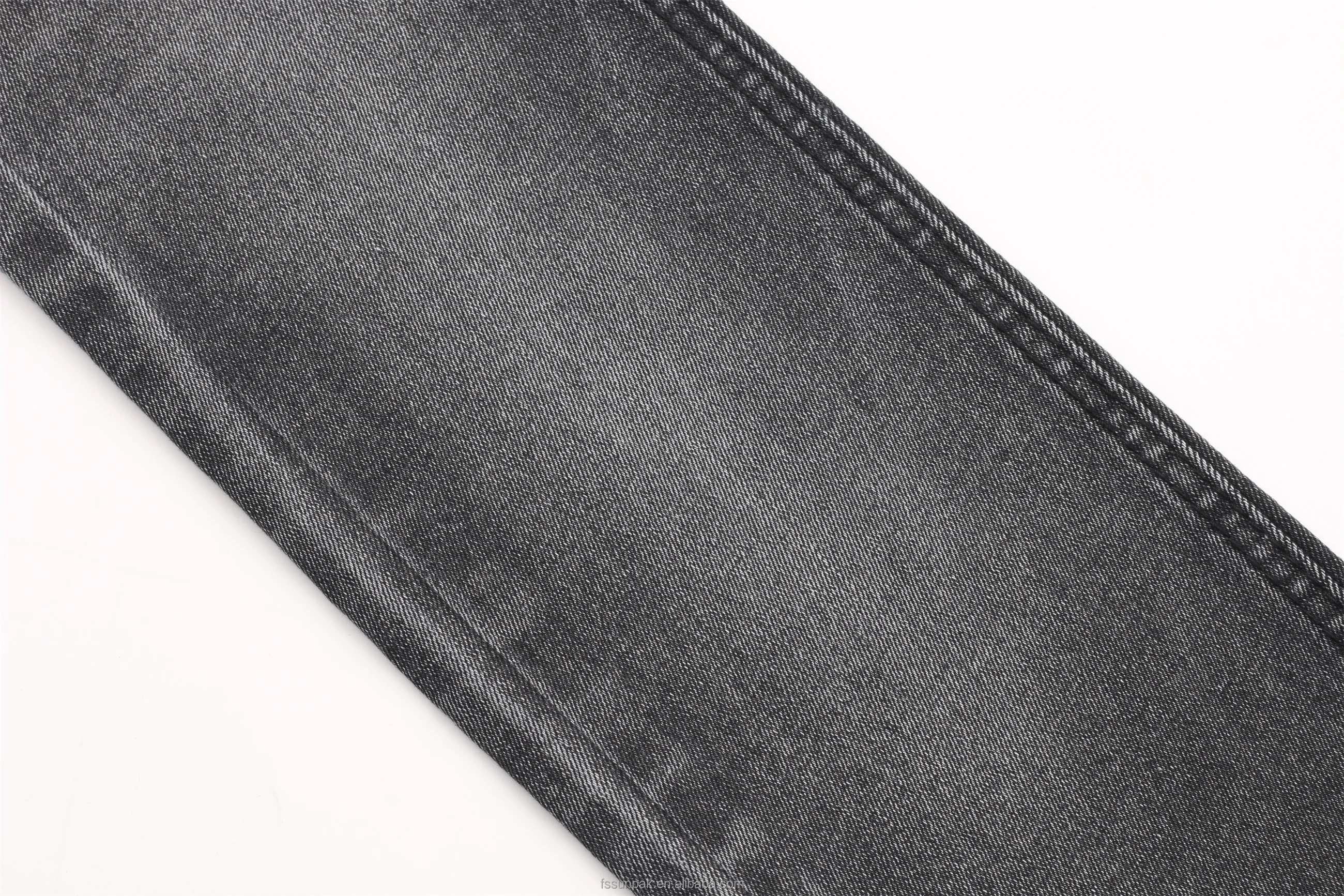 Top Quality China Big Factory Made OE Super Soft 10oz Big Width Sulfur Black Black TR Fabric Denim
