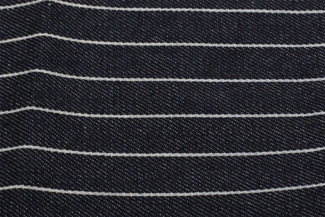 10.3 oz Stretch stripe High quality  denim fabric stock cotton spandex polyester