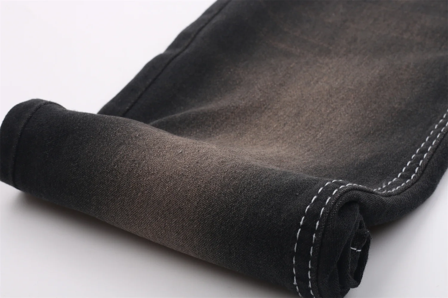 Low Price Quality Satin Gray Jeans Fabric 7.8oz Sulfur Black Comfortable Stretch Soft Touch no Slub Denim Fabric