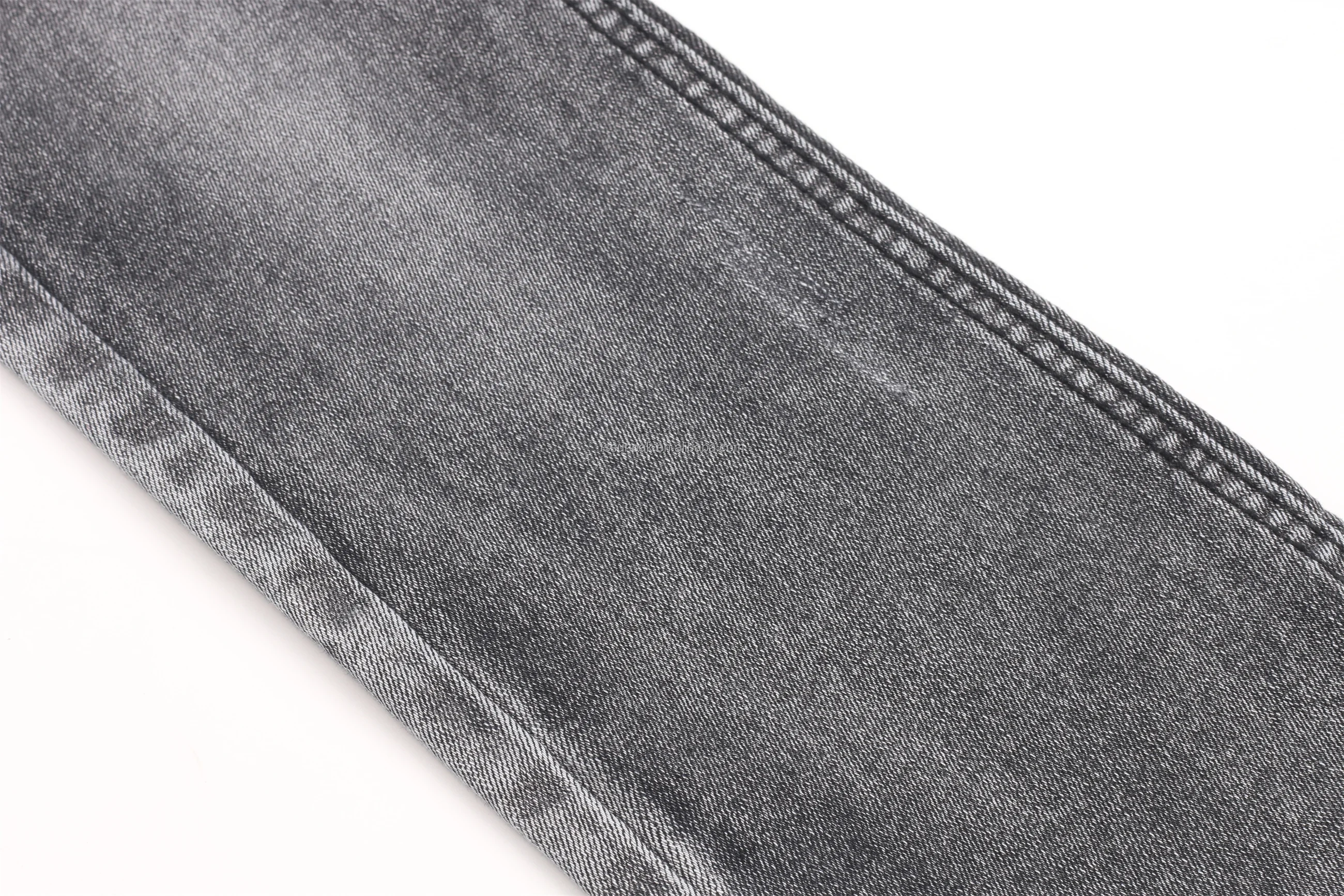 China Wholesale Best Quality Low Price Soft Nice Slubby 10oz 67'' Super High Stretch Black Black Denim Jeans Fabric
