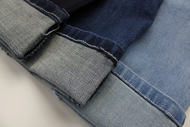 High Quality  oA 9.8oz  cross slub Rigid Denim super  Stretch denim fabric for  jeans