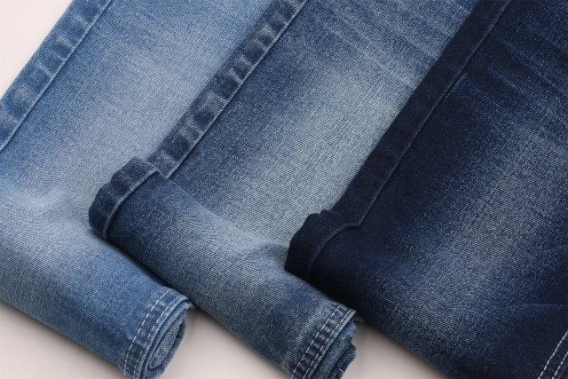 11 oz good price good quality cotton   warp slub dark blue color fabric for jeans  wholesale