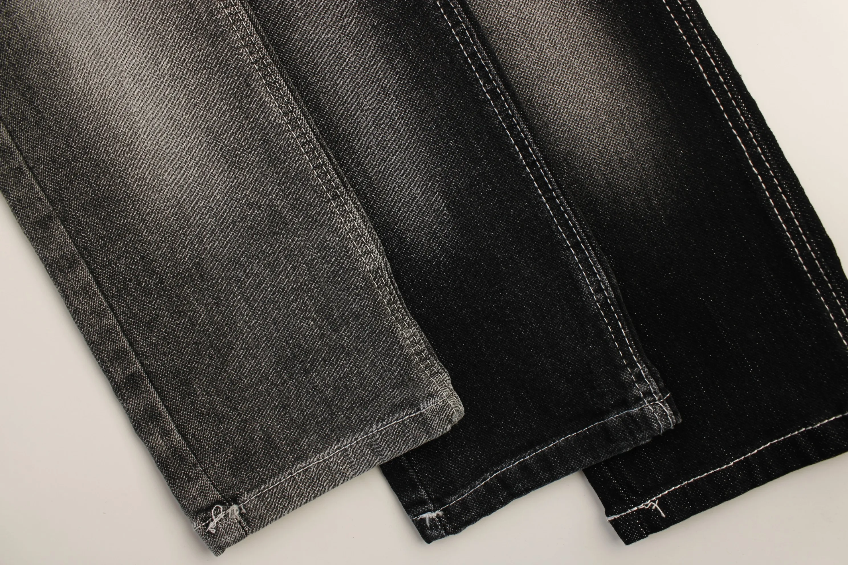 Top Quality Workable Price 9.5 oz Big Wide 180cm soft hand feeling slub  sulfur black   Denim Fabric for men's Jeans