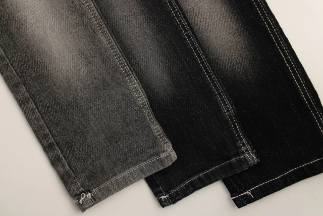 Top Quality Workable Price 9.5 oz Big Wide 180cm soft hand feeling slub  sulfur black   Denim Fabric for men's Jeans