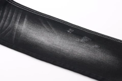 OA Quality 9.6oz Sulfur Black+Black 65/66'' Warp Slub Super Stretch Denim Fabric for Men