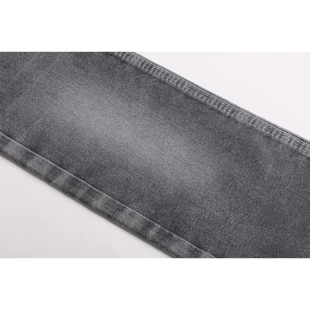 Super soft slight slub comfortable stretch 370gsm 180cm mercerized black black back denim fabric
