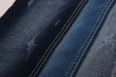 Chinese Factory Hot Sale High Elastic Dark Blue 9.2OZ Warp Slub Cotton/Poly/Spandex TR Denim Fabric for Jeans