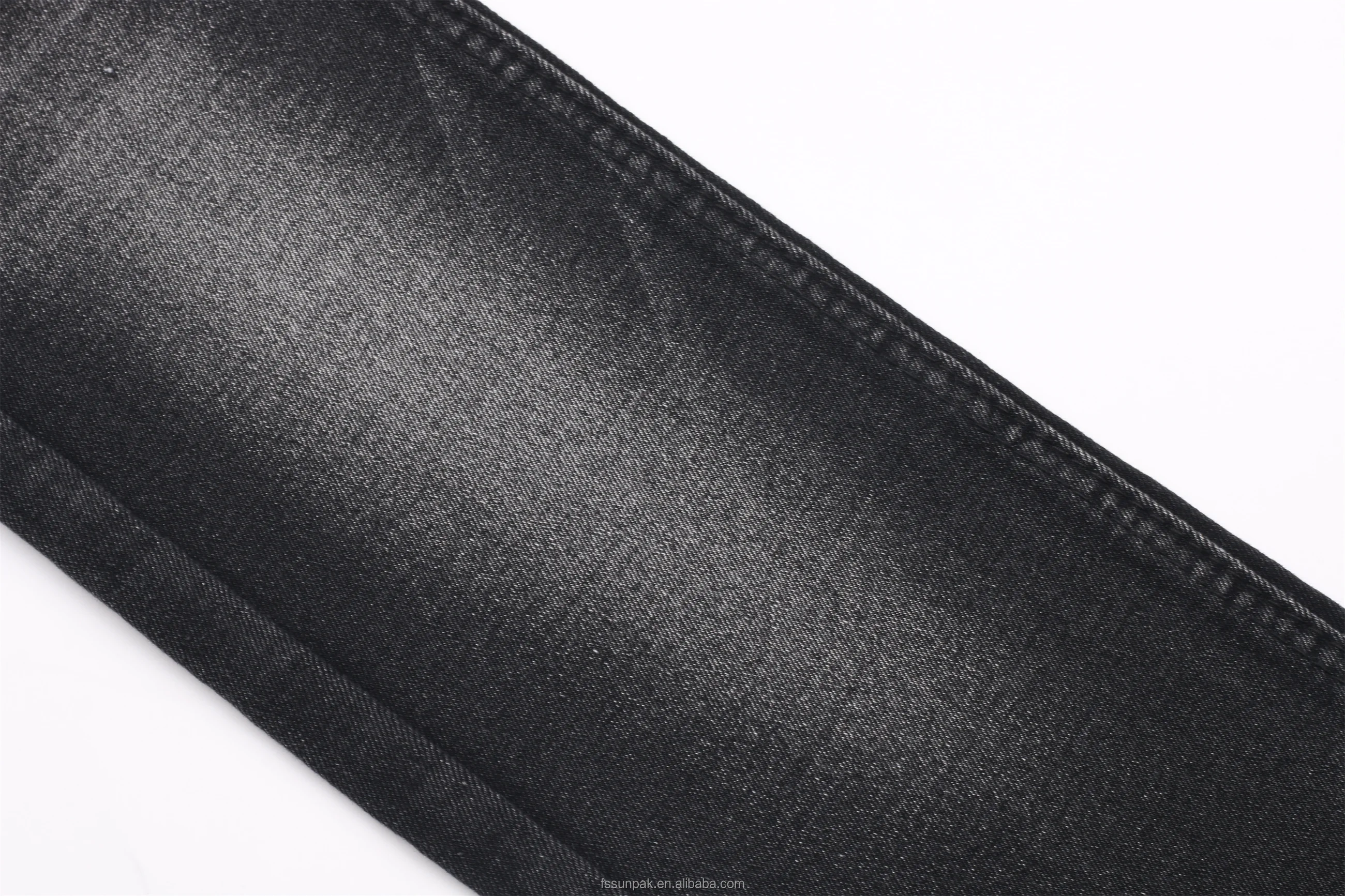 Top Quality China Big Factory Made OE Super Soft 10oz Big Width Sulfur Black Black TR Fabric Denim