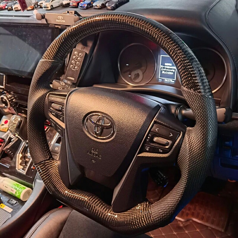 TOYOTA トヨタ クラウン210系 アクセサリー カスタム パーツ CROWN リアルカーボンステアリング FB167