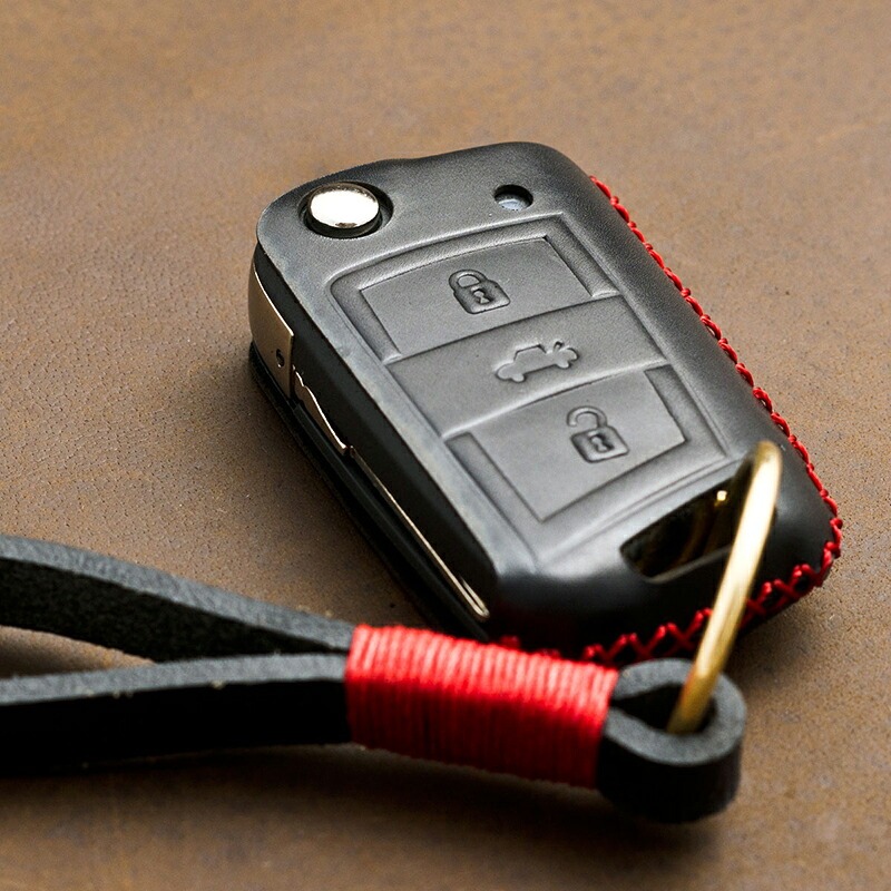 フォルクスワーゲン ゴルフ7 スマートキーカバー レザーキーケース レザースマートキホルダー PY010