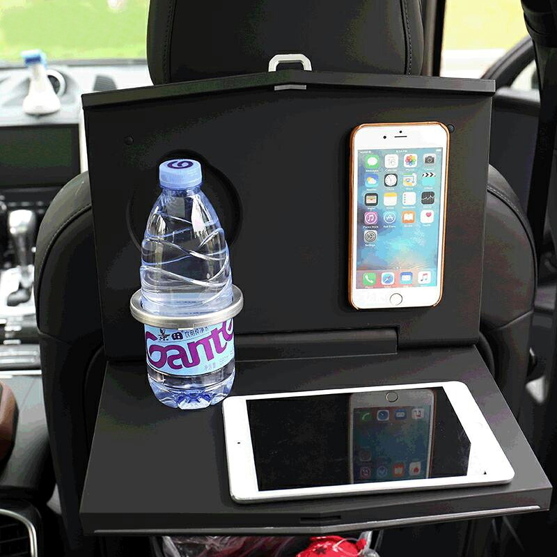 テーブル セカンドテーブル ドリンクホルダー スタンド 折畳式 便利  収納 食事 整理 Ipad パソコン 後部座席 車載 車用 TX124