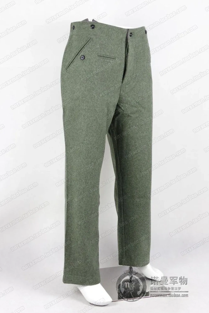 German Cosplay WH M40 Fieldgrey Wool Feldbluse Field Blouse Tunic with Shoulder Straps and Trouser Pants Nordland 1944
