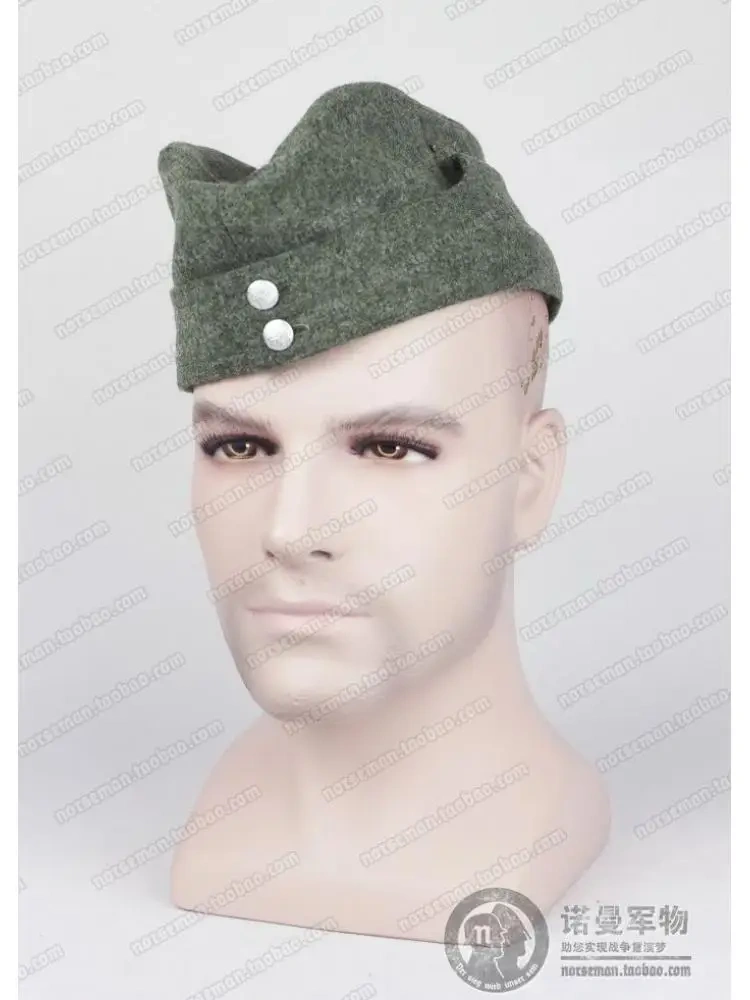 Reproduction Cosplay German WH M42 Fieldgrey Field gray Wool and  Panzer  EM/NCO'S Black Wool Overseas Cap Nordland 1944