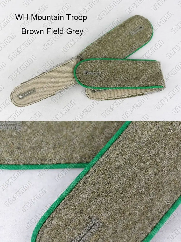 Reproduction Cosplay German WH Brown Field Grey Shoulder Straps in Pair Reenactment Nordland 1944