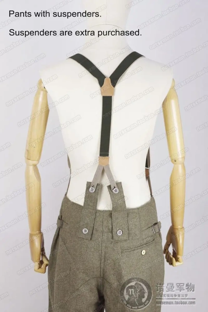 Reproduction Cosplay German Heer WH M43 Late Fieldgrey/Brown Wool Pants Trousers Nordland 1944