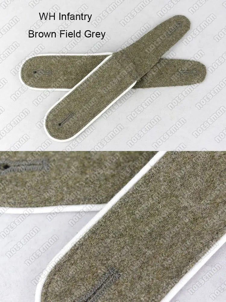 Reproduction Cosplay German WH Brown Field Grey Shoulder Straps in Pair Reenactment Nordland 1944
