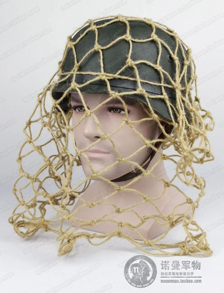 Reproduction Cosplay German Helmet Issued Camouflage Net « Tarnnetz » Adapted to All types of German Helmets Nordland 1944