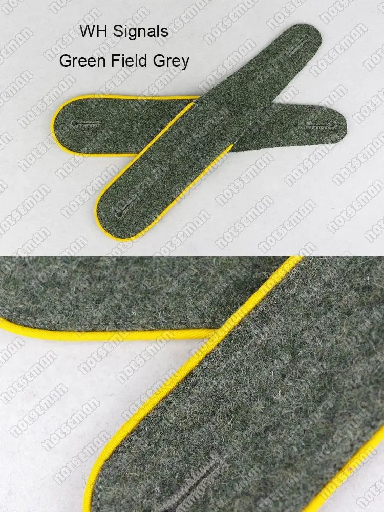 Reproduction Cosplay German WH Shoulder Straps in Green Field Grey in Pair Reenactment Nordland 1944