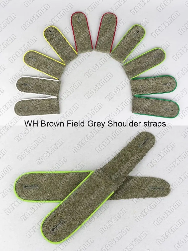 Reproduction Cosplay German WH Brown Field Grey Shoulder Straps in Pair Reenactment Nordland 1944