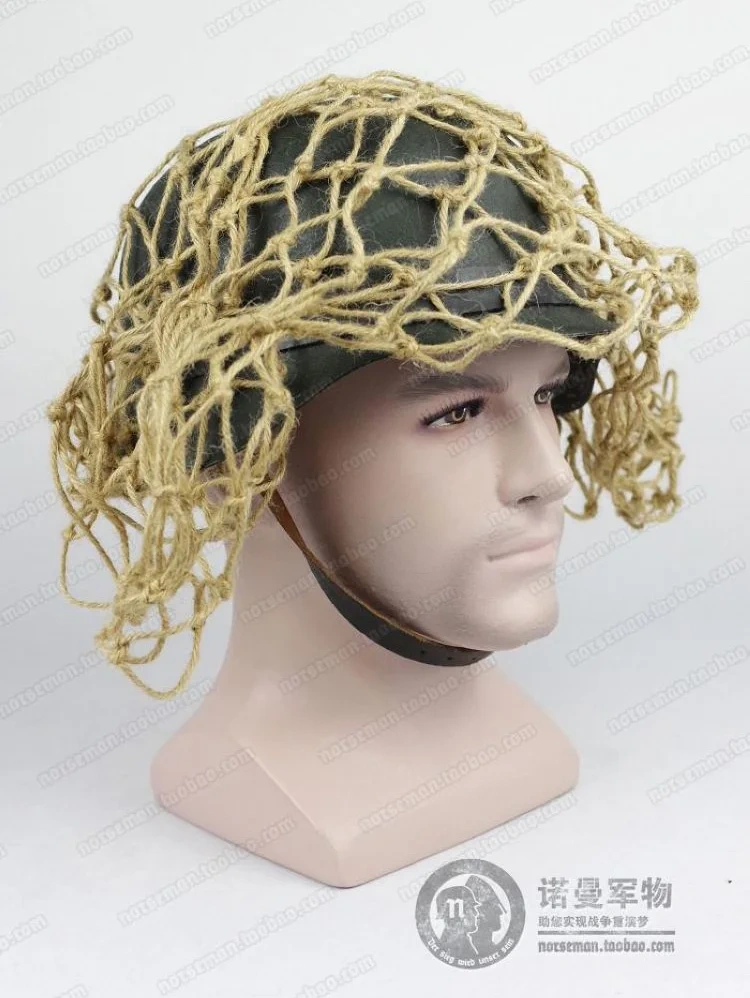 Reproduction Cosplay German Helmet Issued Camouflage Net « Tarnnetz » Adapted to All types of German Helmets Nordland 1944