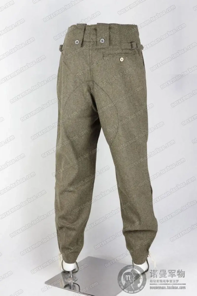 Reproduction Cosplay German Heer WH M43 Late Fieldgrey/Brown Wool Pants Trousers Nordland 1944