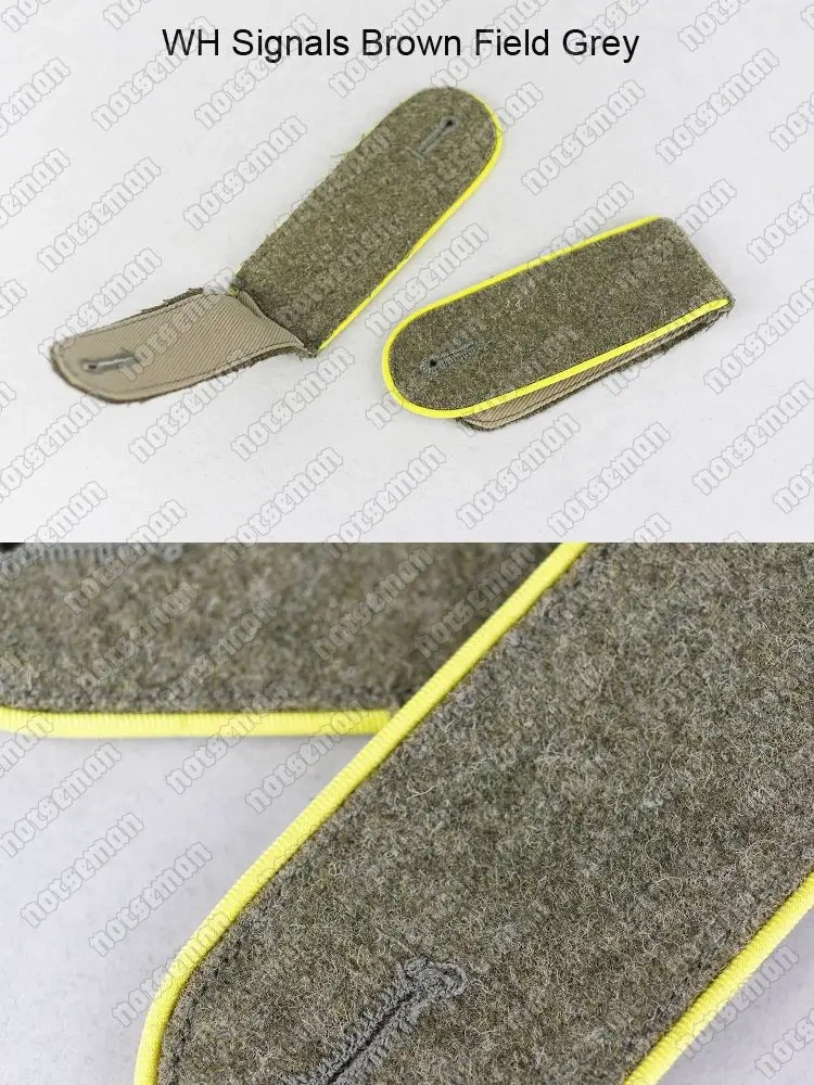 Reproduction Cosplay German WH Brown Field Grey Shoulder Straps in Pair Reenactment Nordland 1944