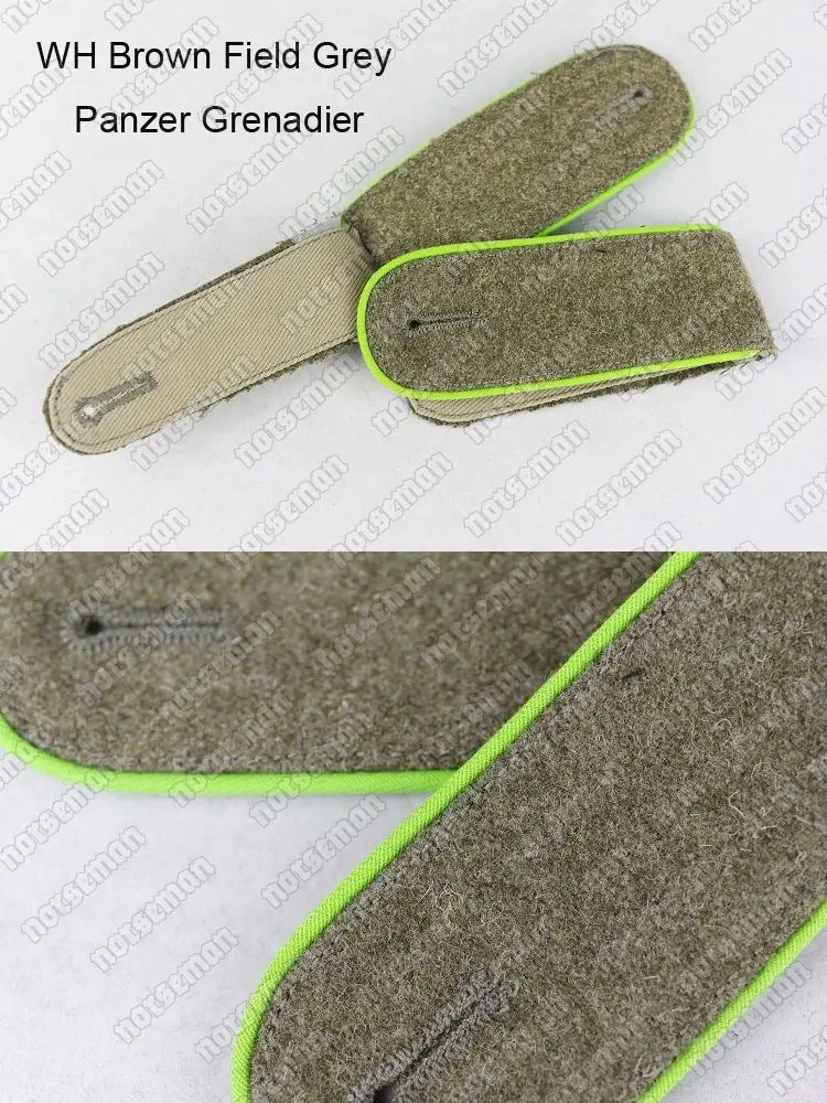 Reproduction Cosplay German WH Brown Field Grey Shoulder Straps in Pair Reenactment Nordland 1944