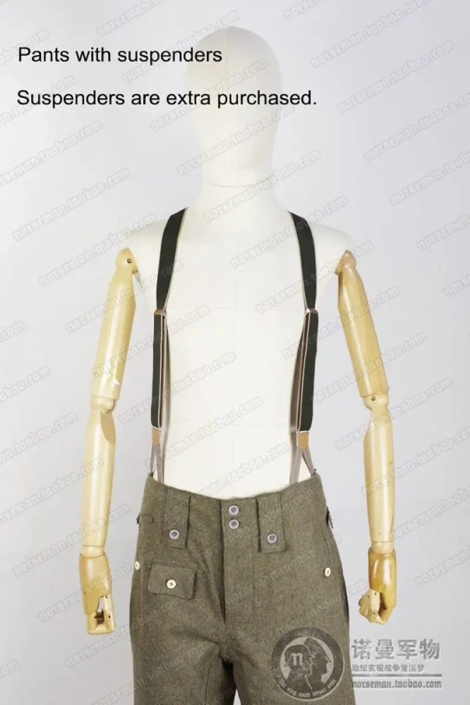 Reproduction Cosplay German Heer WH M43 Late Fieldgrey/Brown Wool Pants Trousers Nordland 1944