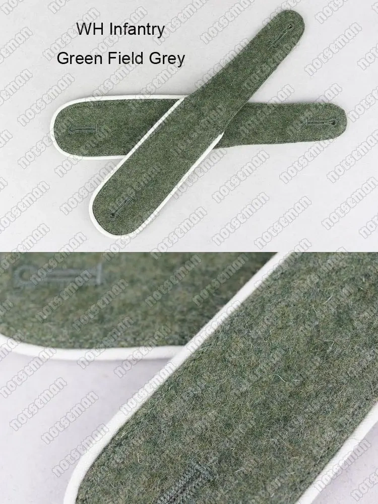 Reproduction Cosplay German WH Shoulder Straps in Green Field Grey in Pair Reenactment Nordland 1944