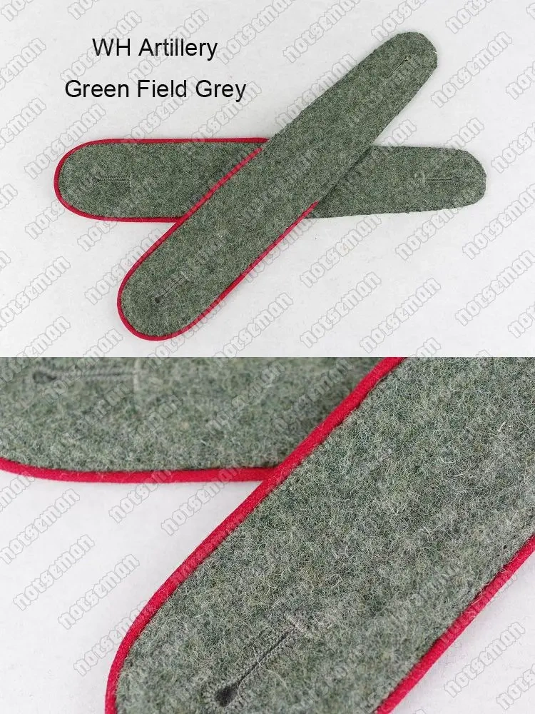 Reproduction Cosplay German WH Shoulder Straps in Green Field Grey in Pair Reenactment Nordland 1944