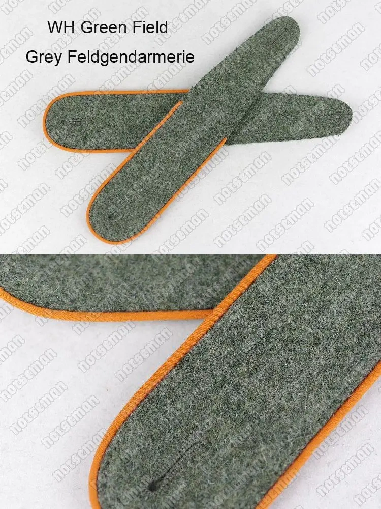 Reproduction Cosplay German WH Shoulder Straps in Green Field Grey in Pair Reenactment Nordland 1944