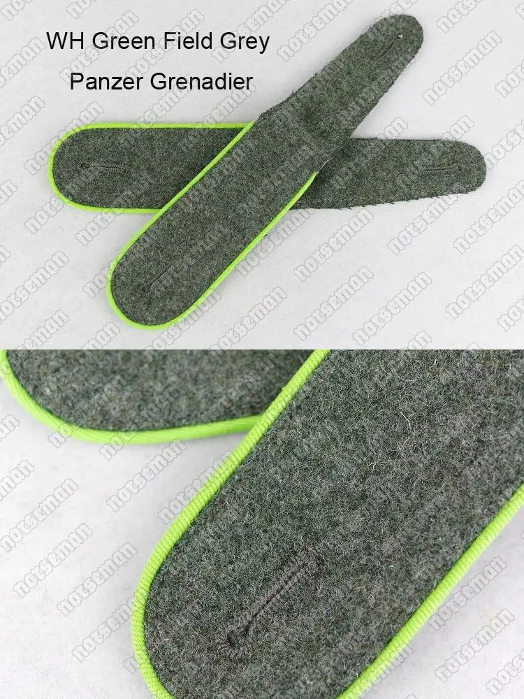 Reproduction Cosplay German WH Shoulder Straps in Green Field Grey in Pair Reenactment Nordland 1944