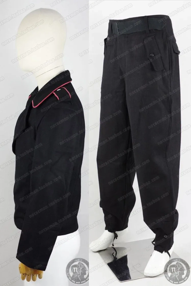 Reproduction Cosplay German WH Black Panzer Wrap Tunic & Pants. (Feldjacke für Panzertruppe) Nordland 1944
