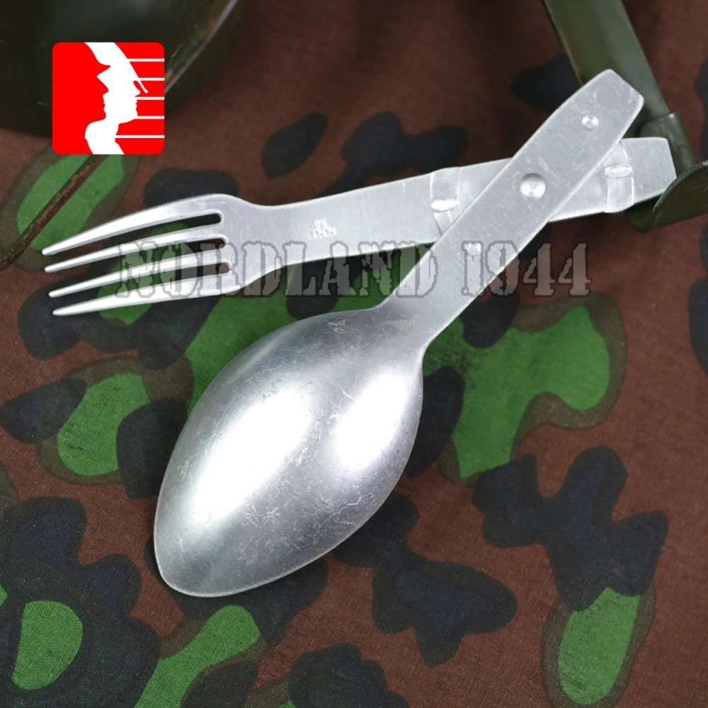 Reproduction Cosplay German Folding Fork & Spoon Combination Nordland 1944 Store
